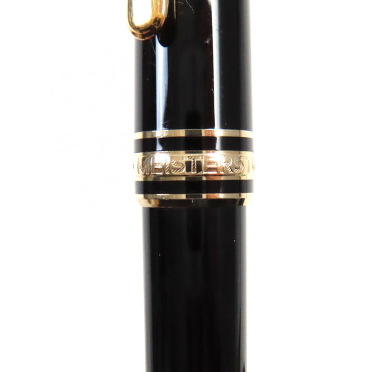 MONTBLANC Ballpoint pen Resin, Gold Plated Black gold Meisterstck Classic mens Used Authentic