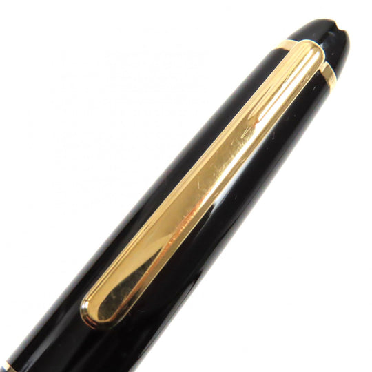 MONTBLANC Ballpoint pen Resin, Gold Plated Black gold Meisterstck Classic mens Used Authentic