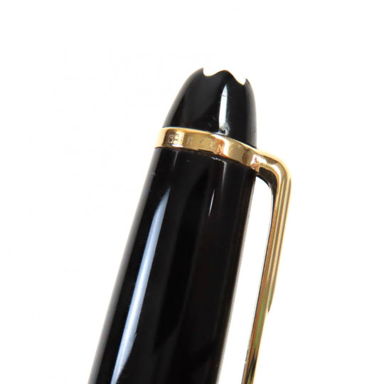 MONTBLANC Ballpoint pen Resin, Gold Plated Black gold Meisterstck Classic mens Used Authentic