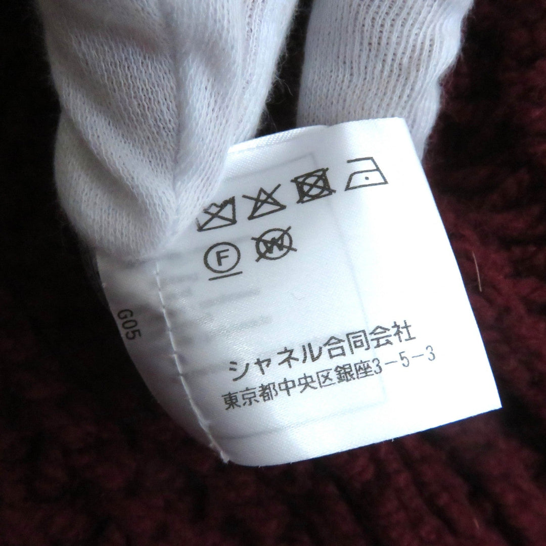 CHANEL cardigan P72932 Main: 100% cashmere, part: 43% wool, part: 25% cashmere, part: 10% polyamide (nylon), part: 6% silk, part: 13% lyocell, 3% polyester Bordeaux Women 34/36 Used Authentic