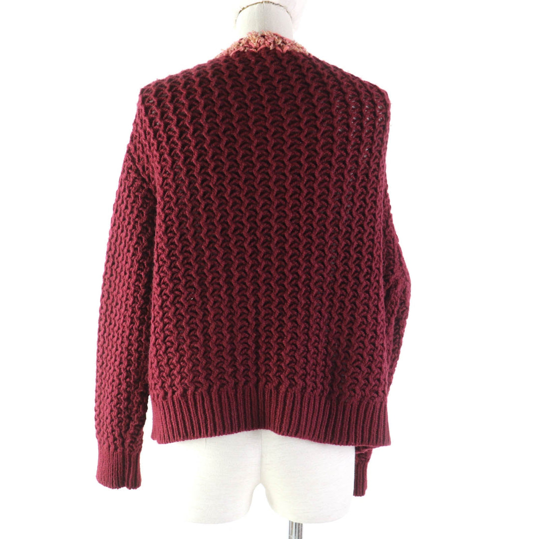 CHANEL cardigan P72932 Main: 100% cashmere, part: 43% wool, part: 25% cashmere, part: 10% polyamide (nylon), part: 6% silk, part: 13% lyocell, 3% polyester Bordeaux Women 34/36 Used Authentic
