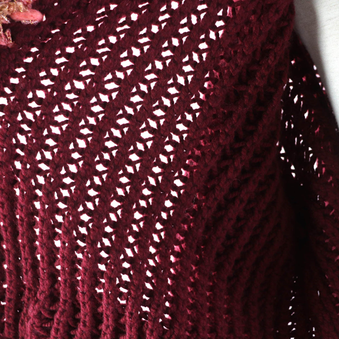 CHANEL cardigan P72932 Main: 100% cashmere, part: 43% wool, part: 25% cashmere, part: 10% polyamide (nylon), part: 6% silk, part: 13% lyocell, 3% polyester Bordeaux Women 34/36 Used Authentic