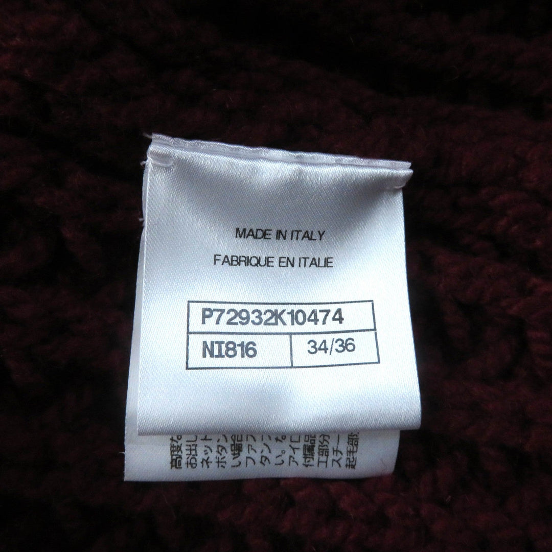 CHANEL cardigan P72932 Main: 100% cashmere, part: 43% wool, part: 25% cashmere, part: 10% polyamide (nylon), part: 6% silk, part: 13% lyocell, 3% polyester Bordeaux Women 34/36 Used Authentic