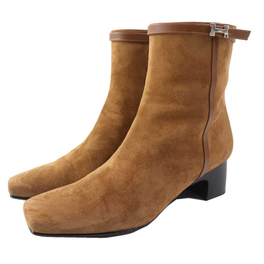 HERMES Ankle boots BL232082Z Main: suede, part: leather Brown Women 38 Used Authentic