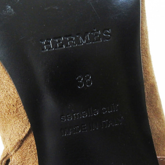 HERMES Ankle boots BL232082Z Main: suede, part: leather Brown Women 38 Used Authentic