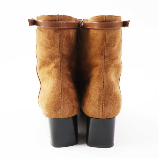 HERMES Ankle boots BL232082Z Main: suede, part: leather Brown Women 38 Used Authentic