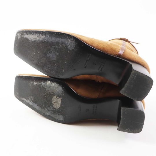HERMES Ankle boots BL232082Z Main: suede, part: leather Brown Women 38 Used Authentic