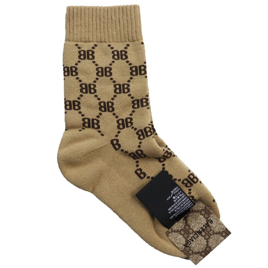 BALENCIAGA Other fashion goods 681520 cotton Brown socks TENNIS SOCKS Women S 8(18-20cm) Used Authentic