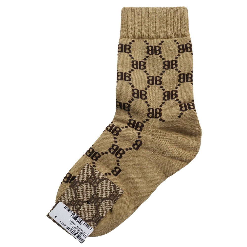 BALENCIAGA Other fashion goods 681520 cotton Brown socks TENNIS SOCKS Women S 8(18-20cm) Used Authentic