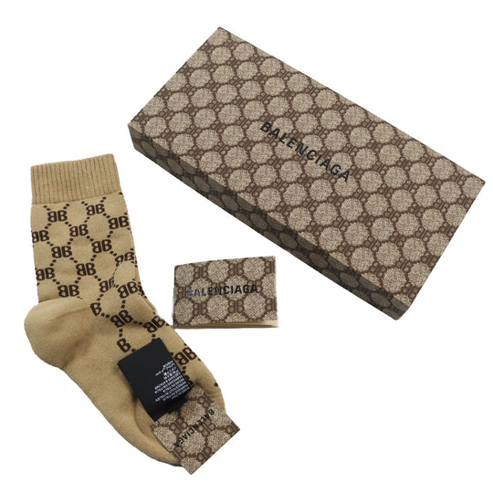 BALENCIAGA Other fashion goods 681520 cotton Brown socks TENNIS SOCKS Women S 8(18-20cm) Used Authentic