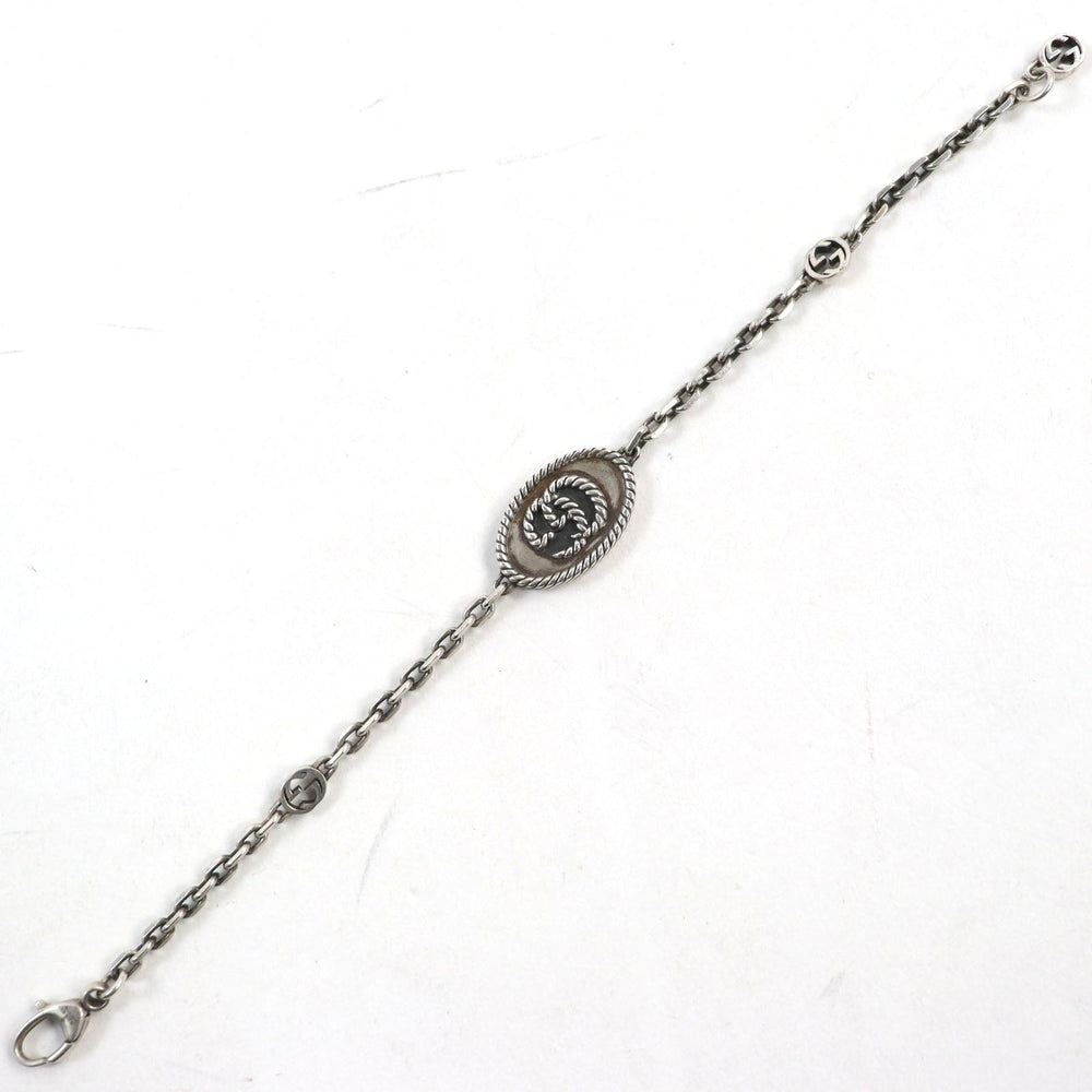 GUCCI bracelet 627749 Main�FAG925 Silver mens 18 Used Authentic