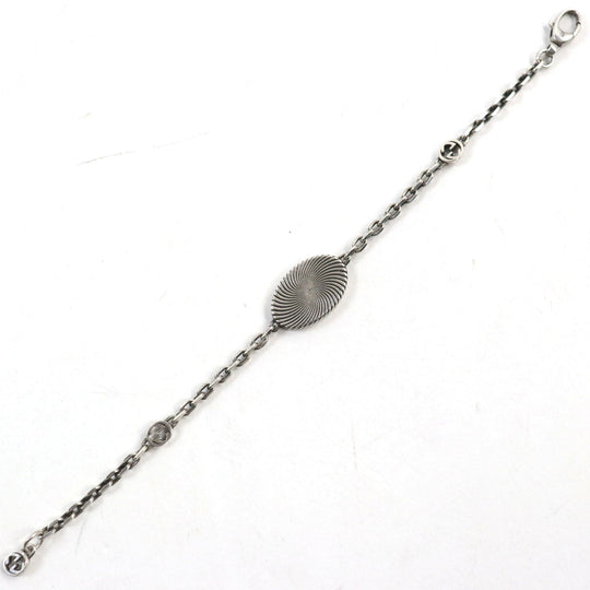 GUCCI bracelet 627749 Main�FAG925 Silver mens 18 Used Authentic