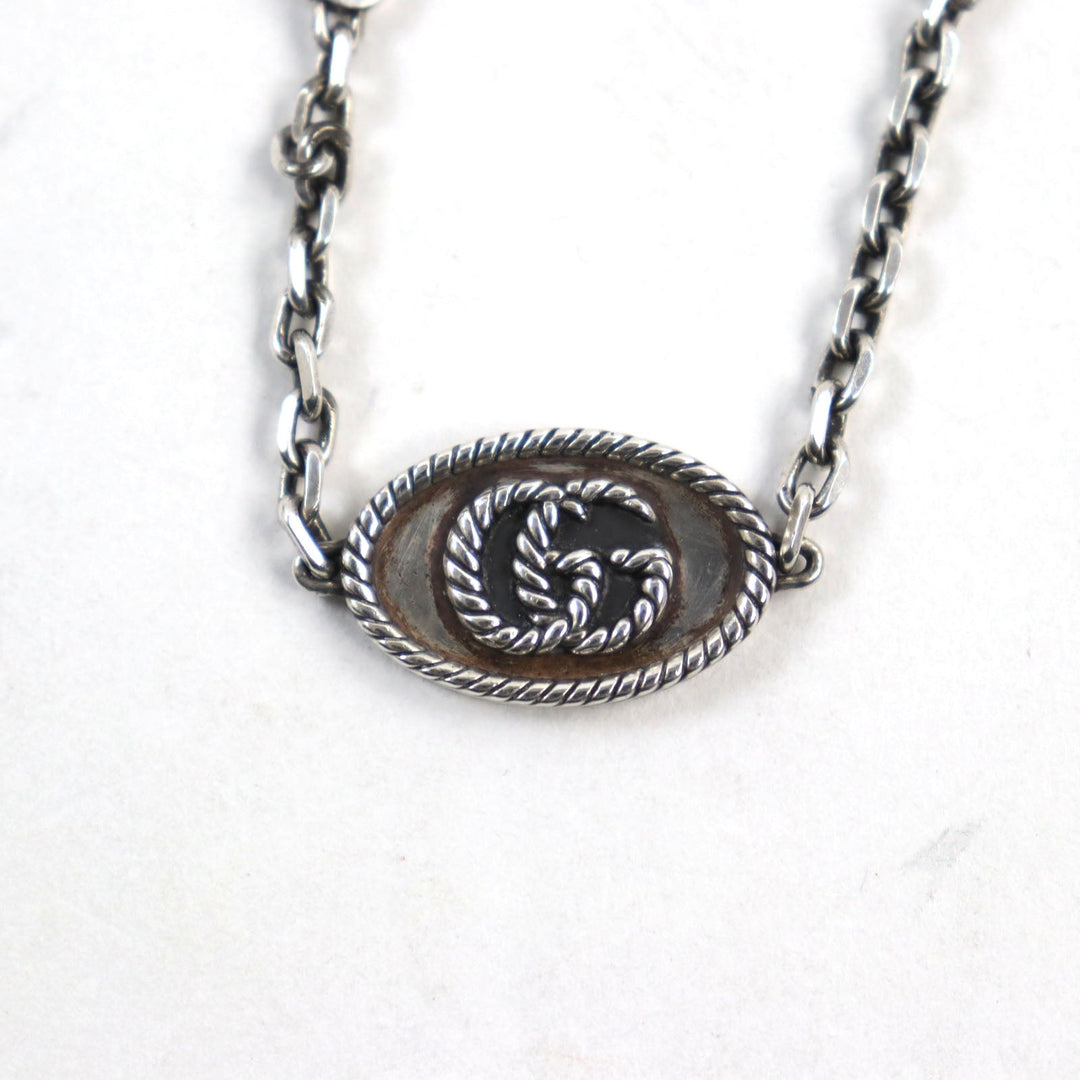 GUCCI bracelet 627749 Main�FAG925 Silver mens 18 Used Authentic