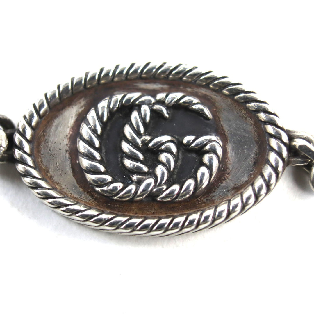 GUCCI bracelet 627749 Main�FAG925 Silver mens 18 Used Authentic
