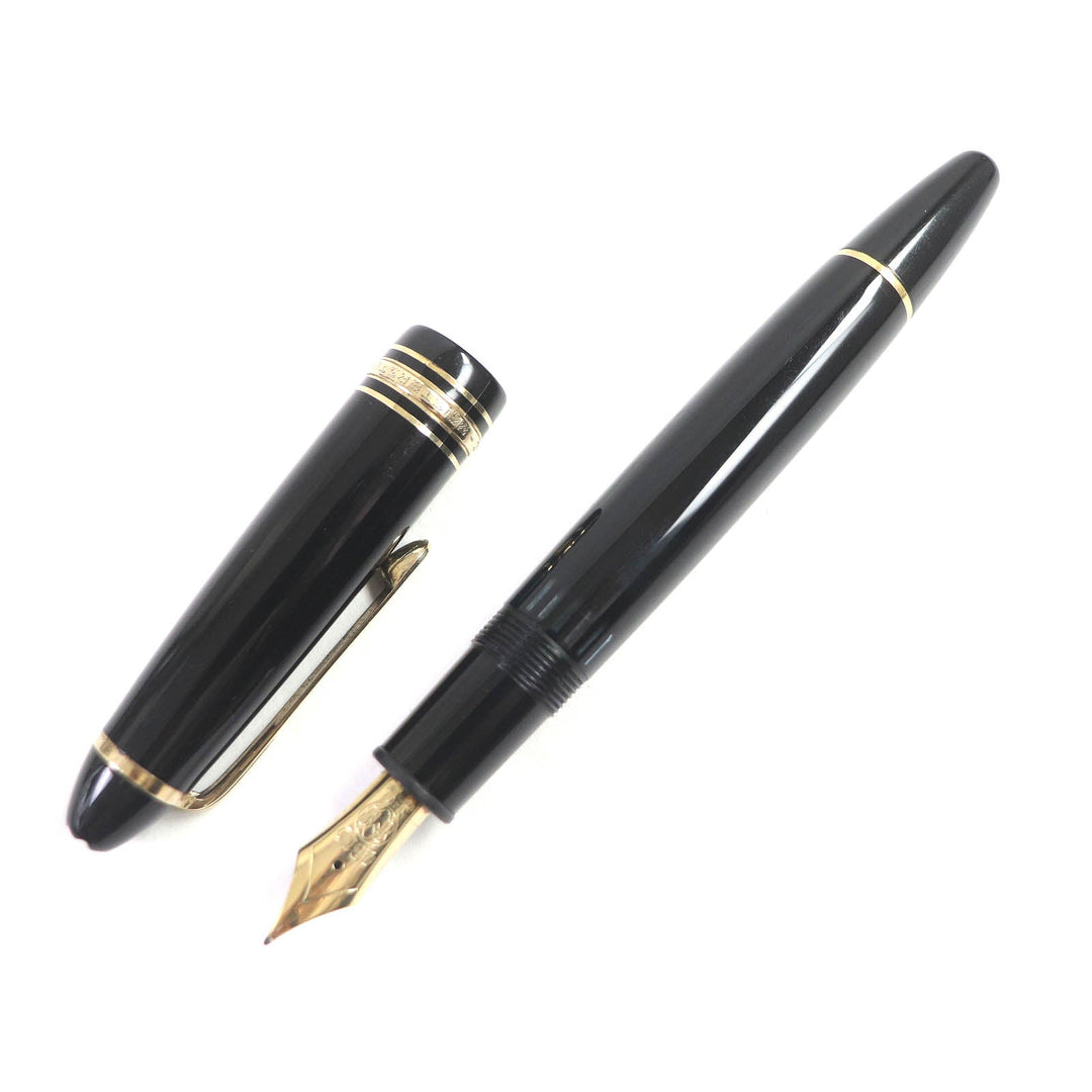 MONTBLANC fountain pen Main: Resin Nib: 14C Black gold mens Used Authentic