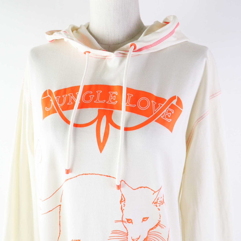 HERMES one piece 2H4507DH Lining: 100% cotton, excluding special coating / Cuffs Edge: 100% cotton Waist/Hem: 59% polyester, 41% acrylic Interior finish: 100% cotton Ivory Neon Orange JUNGLE LOVE Women 38 Used Authentic