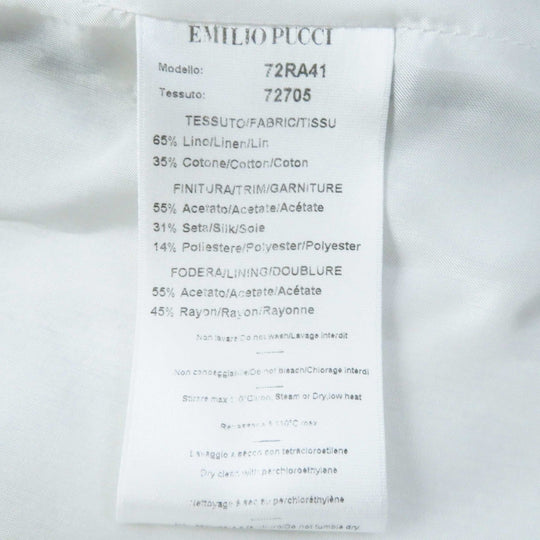 Emilio Pucci coat Outer: 65% linen, Outer: 35% cotton, Part: 55% acetate, Part: 31% silk, Part: 14% polyester, Lining: 55% acetate, 45% rayon Multi Women 38 Used Authentic