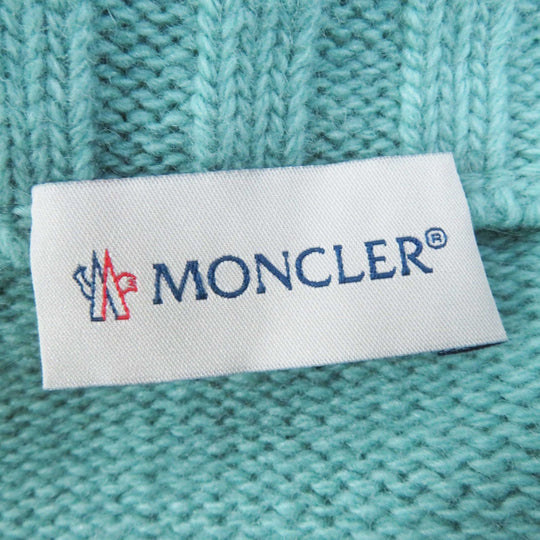 MONCLER Down jacket Outer material: 100% wool, front body: 100% nylon, other fabric: 100% nylon, filling: 90% down, 10% feather, other: 100% polyester Light green CARDIGAN TRICOT Women XS Used Authentic