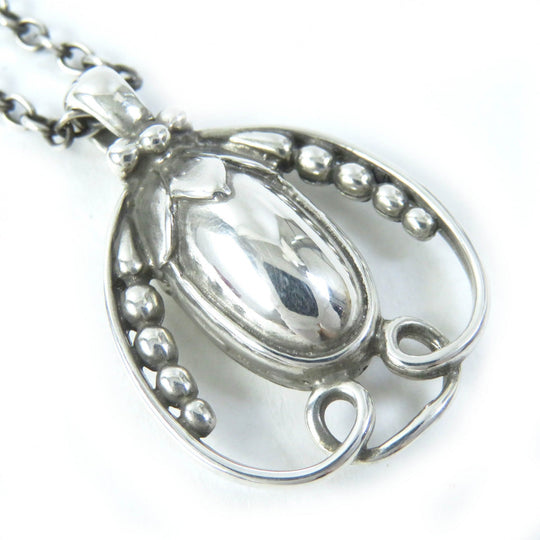 Georg Jensen Necklace 1990 Main�FSV925 Silver Women Used Authentic