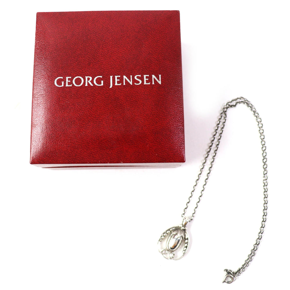 Georg Jensen Necklace 1990 Main�FSV925 Silver Women Used Authentic