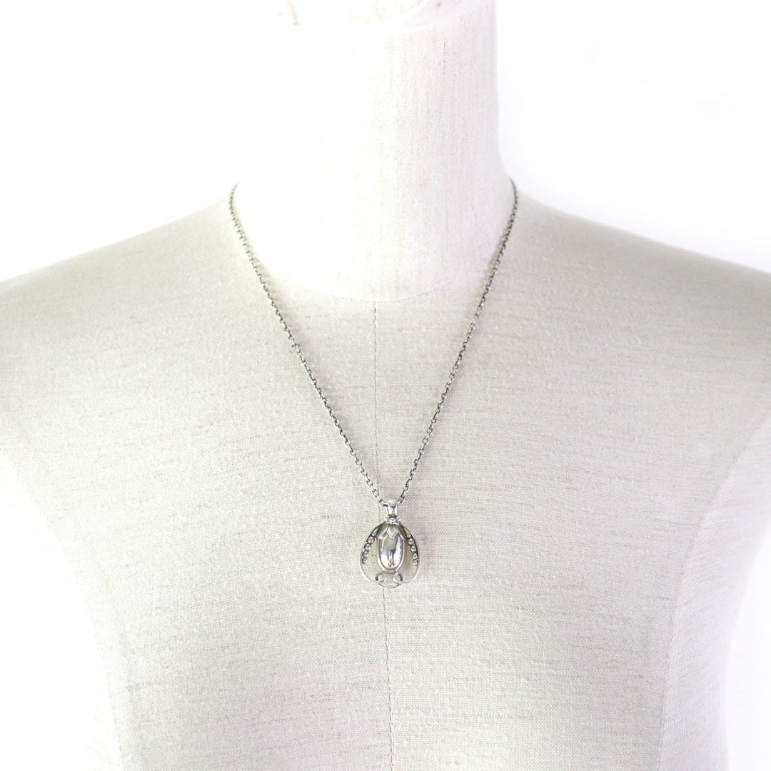Georg Jensen Necklace 1990 Main�FSV925 Silver Women Used Authentic