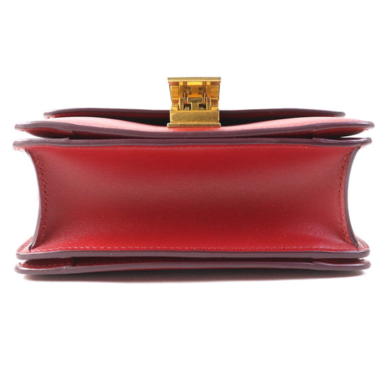 CELINE Shoulder Bag 189183DLS Main: Leather Red CLASSIC BOX Small Classic Box Small Women Used Authentic