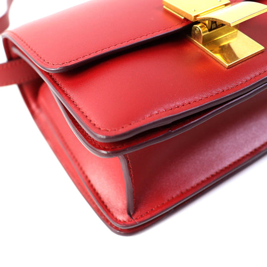 CELINE Shoulder Bag 189183DLS Main: Leather Red CLASSIC BOX Small Classic Box Small Women Used Authentic