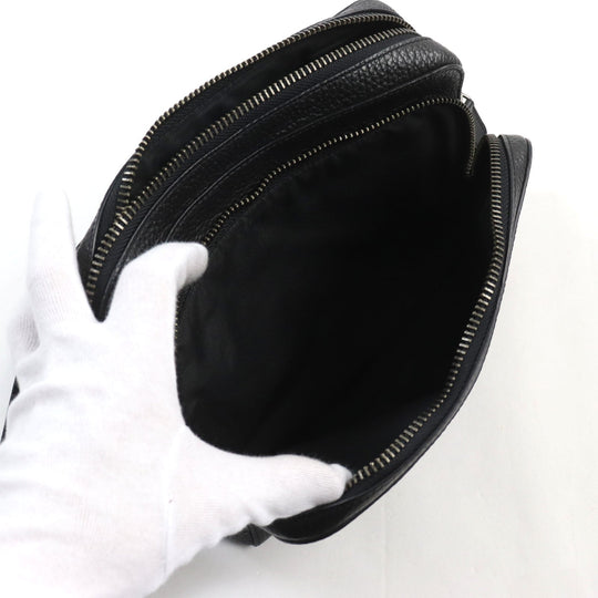 COACH Shoulder Bag 91484 Main: Leather black mens Used Authentic