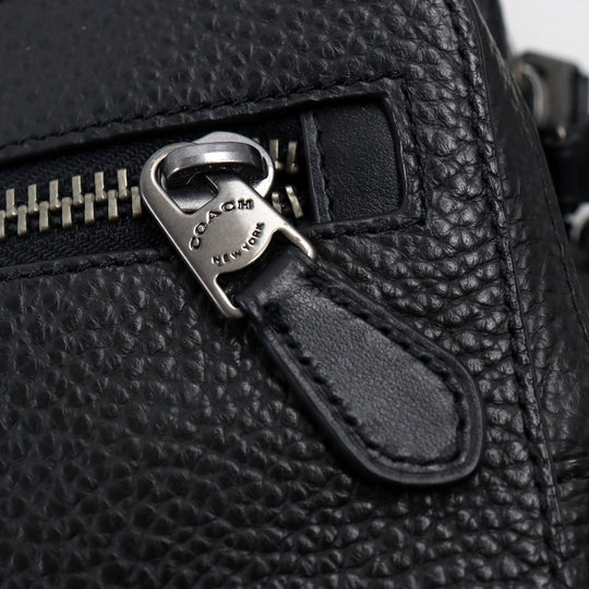 COACH Shoulder Bag 91484 Main: Leather black mens Used Authentic