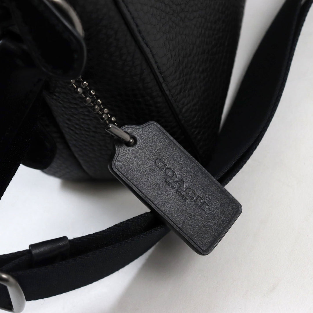 COACH Shoulder Bag 91484 Main: Leather black mens Used Authentic