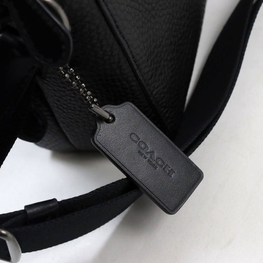 COACH Shoulder Bag 91484 Main: Leather black mens Used Authentic