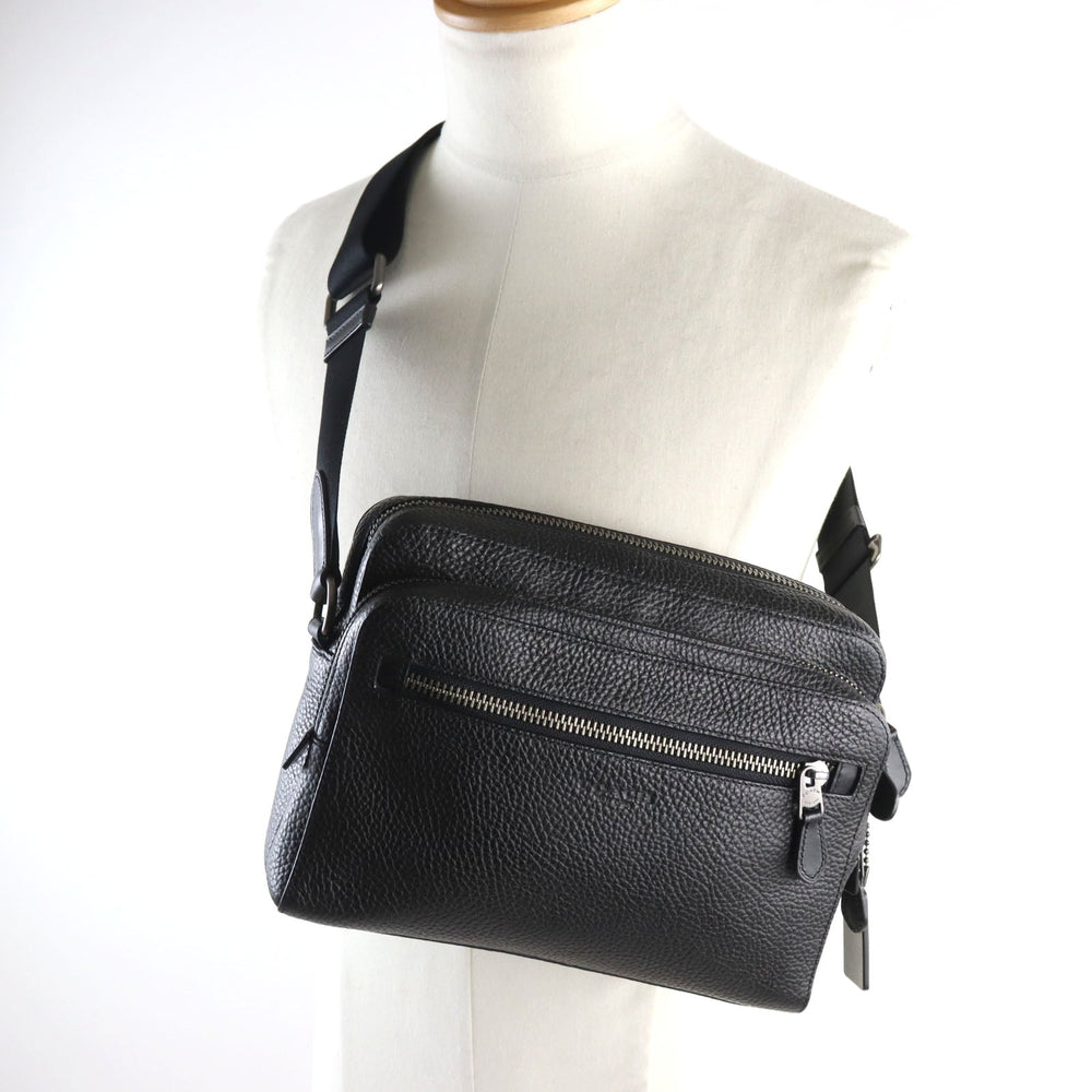 COACH Shoulder Bag 91484 Main: Leather black mens Used Authentic