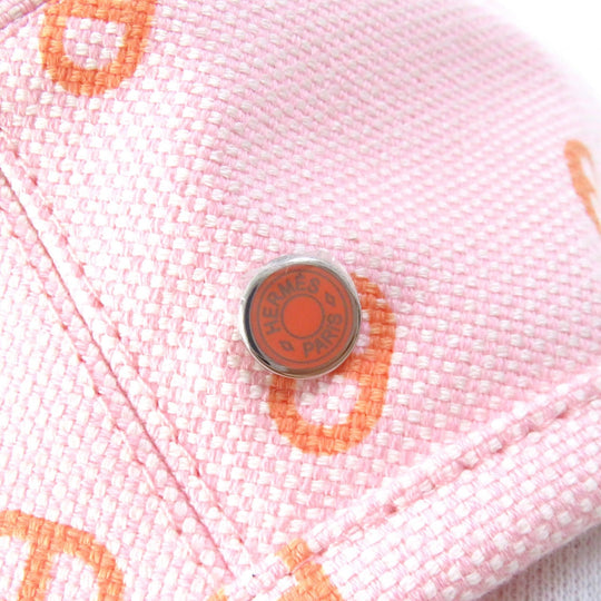 HERMES beret Outer: 98% cotton, Outer: 2% polyurethane, Lining: 54% cotton, Lining: 46% silk Pink orange Saint Honor Women 58 Used Authentic