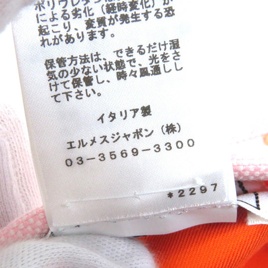 HERMES beret Outer: 98% cotton, Outer: 2% polyurethane, Lining: 54% cotton, Lining: 46% silk Pink orange Saint Honor Women 58 Used Authentic