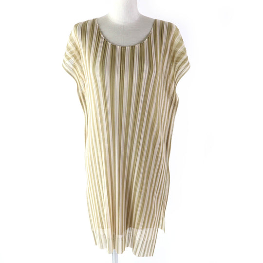 PLEATS PLEASE one piece PP41-JT677 Main: 100% polyester Beige White type Women 4 Used Authentic