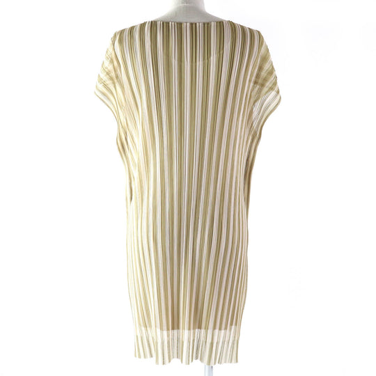 PLEATS PLEASE one piece PP41-JT677 Main: 100% polyester Beige White type Women 4 Used Authentic