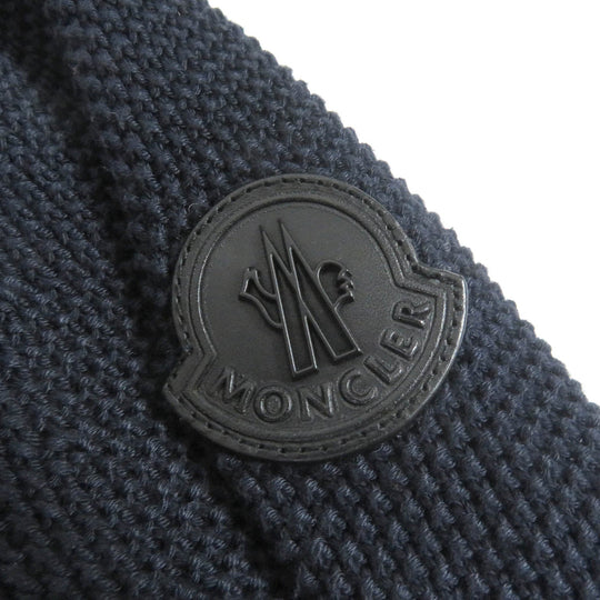 MONCLER Hoodie Main: 100% cotton; Front: 100% nylon; Filling: 90% down, 10% feather; Leather: cowhide Navy CARDIGAN TRICOT mens L Used Authentic