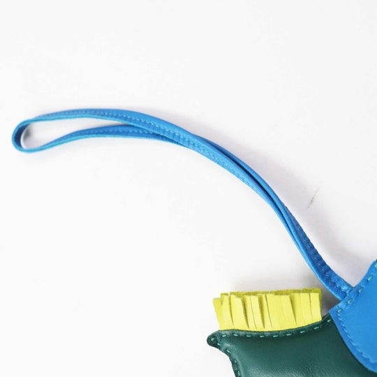 HERMES Bag charm Anyo Miro Malachite Lime Blue Sanzibar Rodeo Charm MM Women Used Authentic