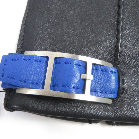 HERMES gloves Main: Lamb leather, Lining: 100% silk Dark navy mens 8 Used Authentic