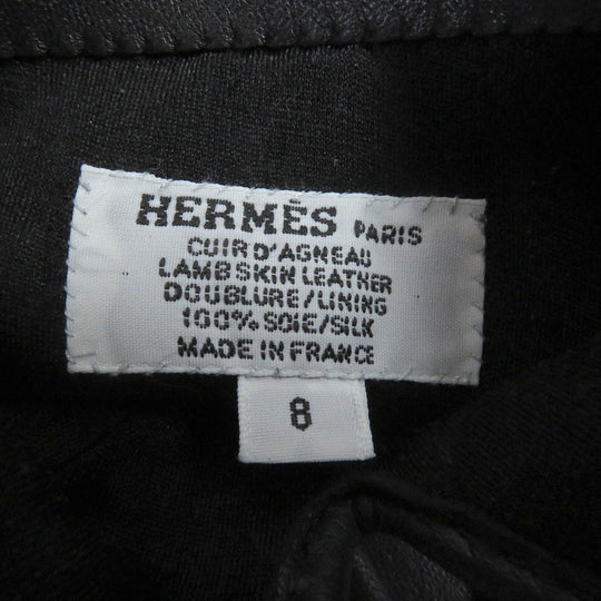 HERMES gloves Main: Lamb leather, Lining: 100% silk Dark navy mens 8 Used Authentic