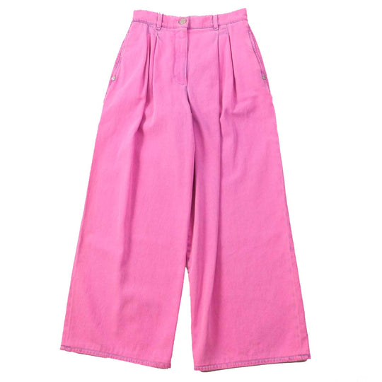 CHANEL Wide pants 21S P70662 Main: 100% cotton, some parts: 65% polyester, some parts: 35% cotton pink Women 36 Used Authentic