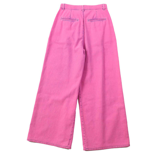 CHANEL Wide pants 21S P70662 Main: 100% cotton, some parts: 65% polyester, some parts: 35% cotton pink Women 36 Used Authentic