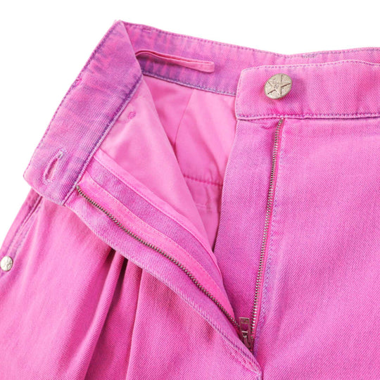 CHANEL Wide pants 21S P70662 Main: 100% cotton, some parts: 65% polyester, some parts: 35% cotton pink Women 36 Used Authentic