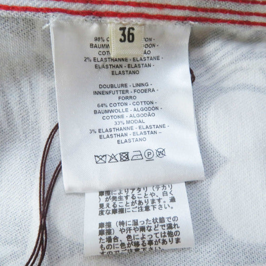 HERMES one piece 3E0551D1 Outer: 98% cotton, Outer: 2% polyurethane, Lining: 64% cotton, Lining: 33% rayon, Lining: 3% polyurethane, Leather part: cowhide Multi Wild Print Denim Women 36 Used Authentic