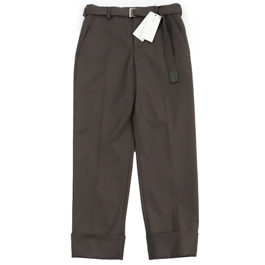 Sacai Pants 23-03034M Outer: 100% wool, Lining: 100% polyester, Lining: Cupra, Lining: Cotton Brown Suiting Pants mens 1 Used Authentic