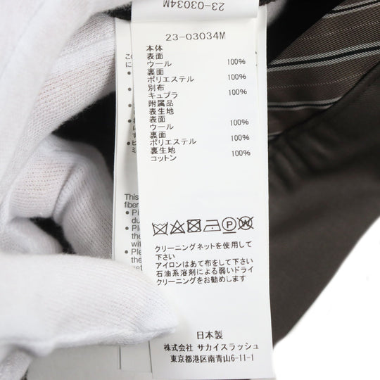 Sacai Pants 23-03034M Outer: 100% wool, Lining: 100% polyester, Lining: Cupra, Lining: Cotton Brown Suiting Pants mens 1 Used Authentic