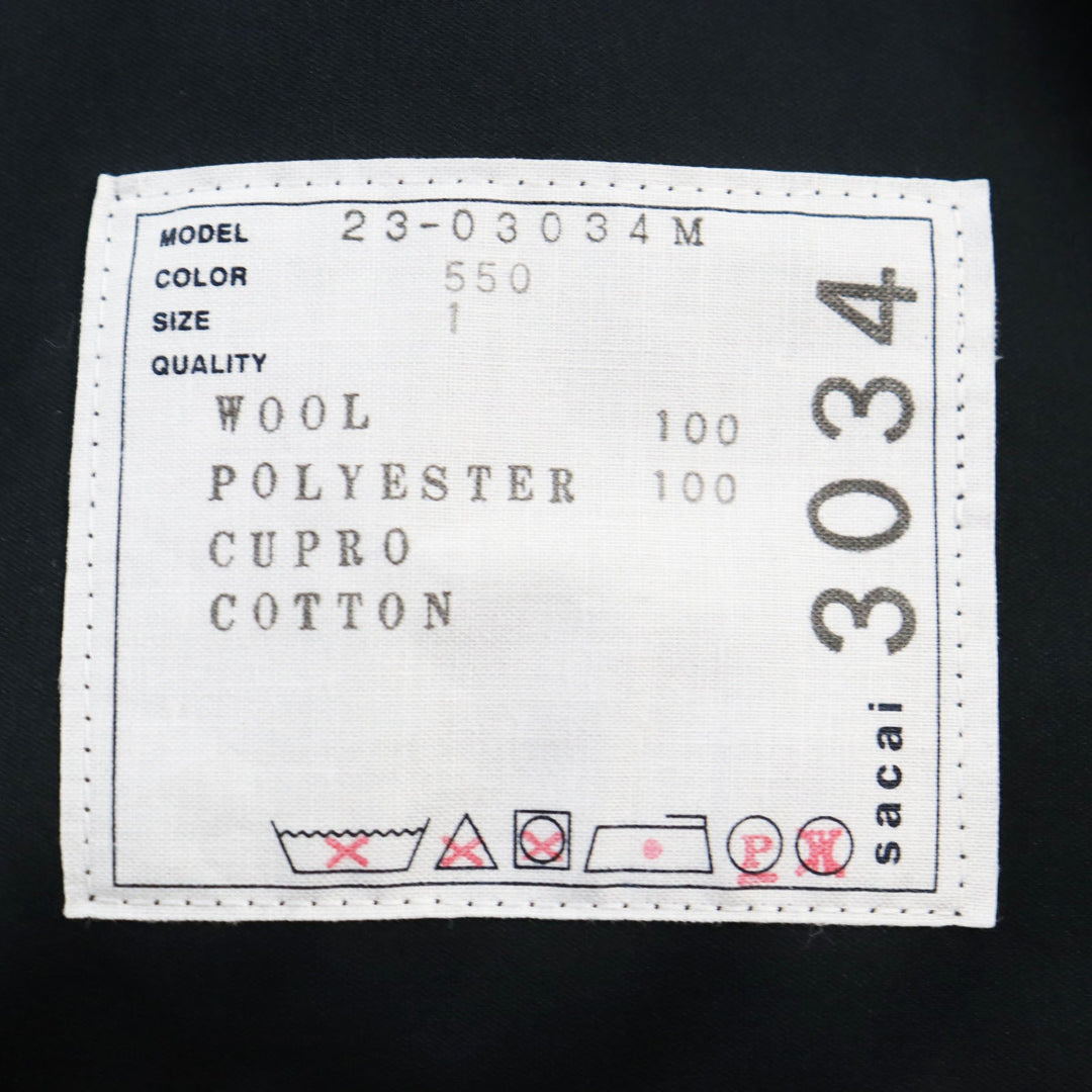 Sacai Pants 23-03034M Outer: 100% wool, Lining: 100% polyester, Lining: Cupra, Lining: Cotton Brown Suiting Pants mens 1 Used Authentic