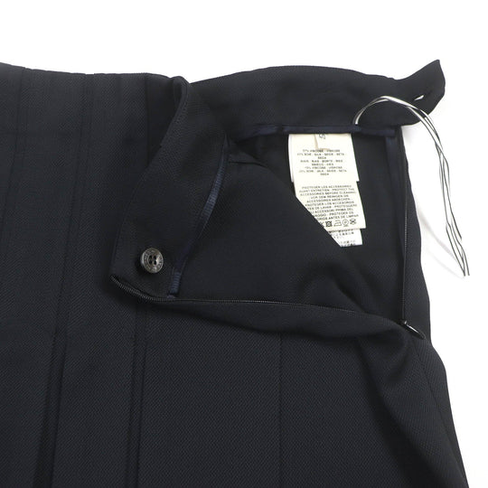 HERMES Wrap skirt Outer: 57% rayon, Outer: 43% silk, Lining: 65% rayon, Lining: 35% silk, Piping: 75% rayon, 25% silk Dark navy Women 40 Used Authentic