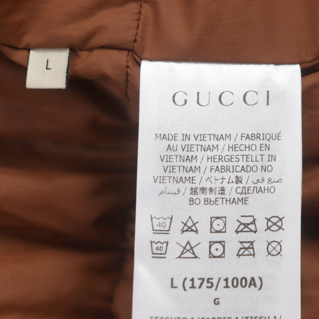 GUCCI Down jacket 663895 Outer: 100% nylon, Outer: 73% nylon, Outer: 27% cotton, Lining: 100% nylon, Filling: 85% down, 15% feather Multi Forest mens L Used Authentic