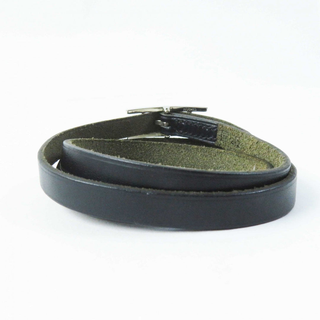 HERMES bracelet Main: Leather, Part: Metal black Beapi de Bourtour Women Used Authentic